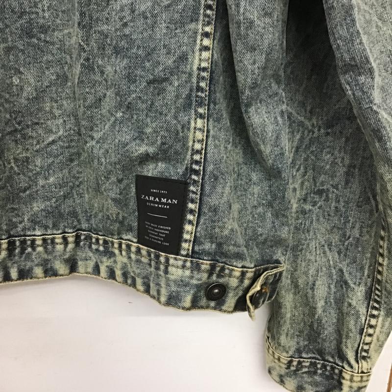 ザラメン ZARA MAN ジャケット、上着 ジャンパー、ブルゾン デニムジャケット Gジャン アウター カジュアルジャケット L ダメージ加工 インディゴ / インディゴ / Indigo メンズ USED 古着 中古 10159585