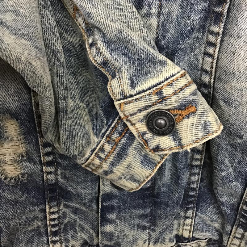 ザラメン ZARA MAN ジャケット、上着 ジャンパー、ブルゾン デニムジャケット Gジャン アウター カジュアルジャケット L ダメージ加工 インディゴ / インディゴ / Indigo メンズ USED 古着 中古 10159585