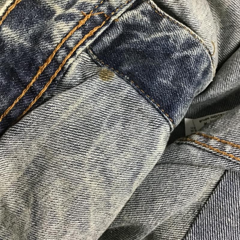 ザラメン ZARA MAN ジャケット、上着 ジャンパー、ブルゾン デニムジャケット Gジャン アウター カジュアルジャケット L ダメージ加工 インディゴ / インディゴ / Indigo メンズ USED 古着 中古 10159585