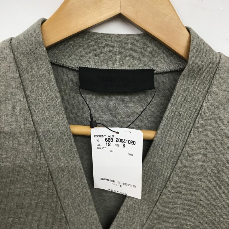 エッセンシャルズ ESSENTIALS カットソー 半袖 半袖カットソー Vネックカットソー S ロゴ、文字 灰 / グレー / gray メンズ USED 古着 中古 10159586