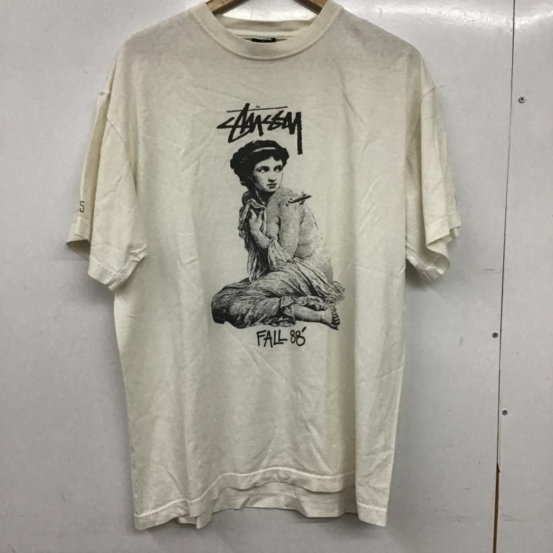 ステューシー STUSSY Tシャツ 半袖 半袖カットソー プリントTシャツ クルーネックカットソー L プリント アイボリー / アイボリー / メンズ USED 古着 中古 10159594