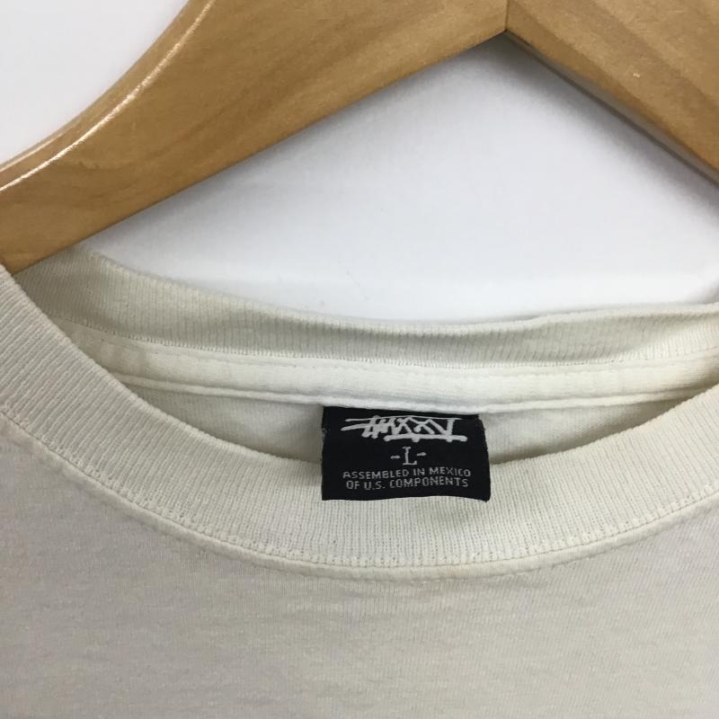 ステューシー STUSSY Tシャツ 半袖 半袖カットソー プリントTシャツ クルーネックカットソー L プリント アイボリー / アイボリー / メンズ USED 古着 中古 10159594