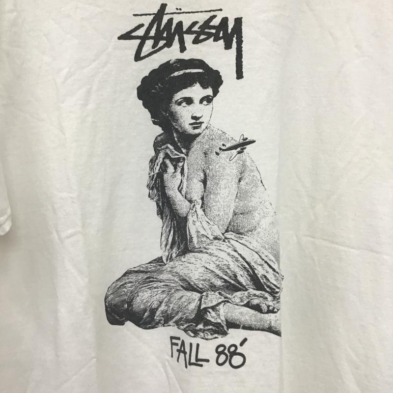 ステューシー STUSSY Tシャツ 半袖 半袖カットソー プリントTシャツ クルーネックカットソー L プリント アイボリー / アイボリー / メンズ USED 古着 中古 10159594