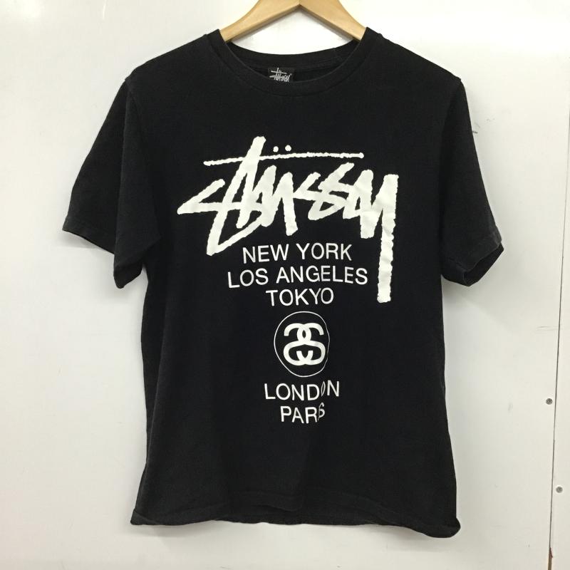 ステューシー STUSSY Tシャツ 半袖 半袖カットソー プリントTシャツ クルーネックカットソー S ロゴ、文字 黒 / ブラック / black メンズ USED 古着 中古 10159596