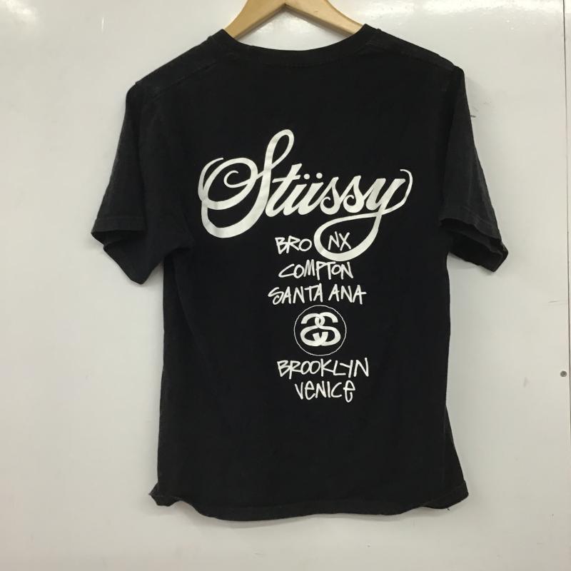 ステューシー STUSSY Tシャツ 半袖 半袖カットソー プリントTシャツ クルーネックカットソー S ロゴ、文字 黒 / ブラック / black メンズ USED 古着 中古 10159596