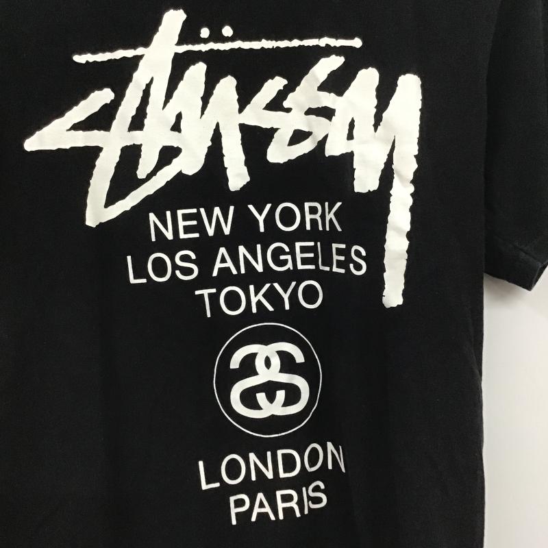 ステューシー STUSSY Tシャツ 半袖 半袖カットソー プリントTシャツ クルーネックカットソー S ロゴ、文字 黒 / ブラック / black メンズ USED 古着 中古 10159596