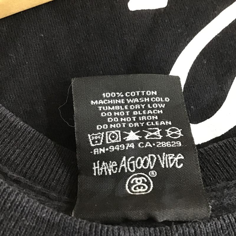 ステューシー STUSSY Tシャツ 半袖 半袖カットソー プリントTシャツ クルーネックカットソー S ロゴ、文字 黒 / ブラック / black メンズ USED 古着 中古 10159596