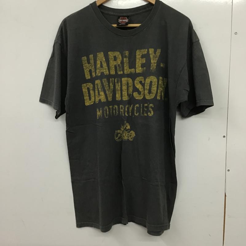 ハーレーダビッドソン Harley-Davidson Tシャツ 半袖 半袖カットソー プリントTシャツ クルーネックカットソー L ロゴ、文字 灰 / グレー / gray メンズ USED 古着 中古 10159598
