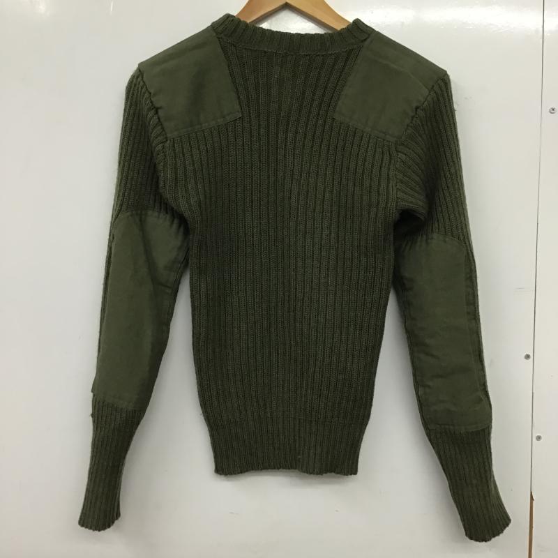 ミリタリー ミリタリー ニット、セーター 長袖 長袖ニットカットソー クルーネック セーター 34 無地 カーキ / カーキ / khaki メンズ USED 古着 中古 10159601
