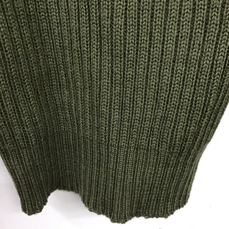 ミリタリー ミリタリー ニット、セーター 長袖 長袖ニットカットソー クルーネック セーター 34 無地 カーキ / カーキ / khaki メンズ USED 古着 中古 10159601
