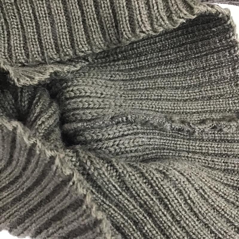ミリタリー ミリタリー ニット、セーター 長袖 長袖ニットカットソー クルーネック セーター 34 無地 カーキ / カーキ / khaki メンズ USED 古着 中古 10159601
