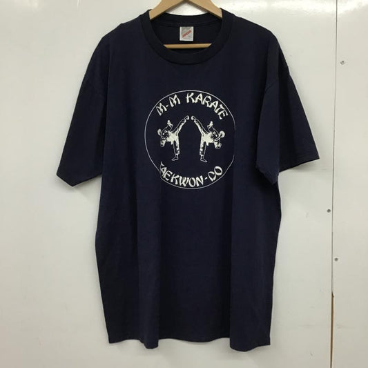 ジャージーズ JERZEES Tシャツ 半袖 半袖カットソー プリントTシャツ クルーネックカットソー XL プリント 紺 / ネイビー / navy メンズ USED 古着 中古 10159604