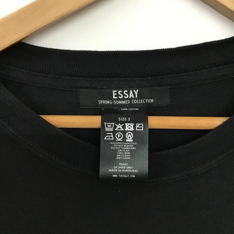 エッセイ ESSAY タンクトップ タンクトップ タンクトップ ノースリーブカットソー クルーネック 3 プリント 黒 / ブラック / black メンズ USED 古着 中古 10159605