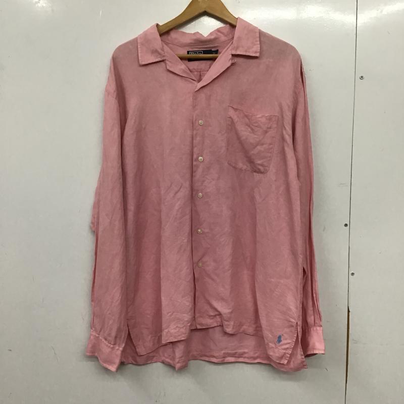 ポロバイラルフローレン Polo by RALPH LAUREN シャツ、ブラウス 長袖 長袖シャツ 無地シャツ オープンカラーシャツ L 無地 桃 / ピンク / pink メンズ USED 古着 中古 10159606