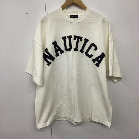 ノーティカ NAUTICA Tシャツ 半袖 半袖カットソー プリントTシャツ クルーネックカットソー S ロゴ、文字 白 / ホワイト / white メンズ USED 古着 中古 10159616