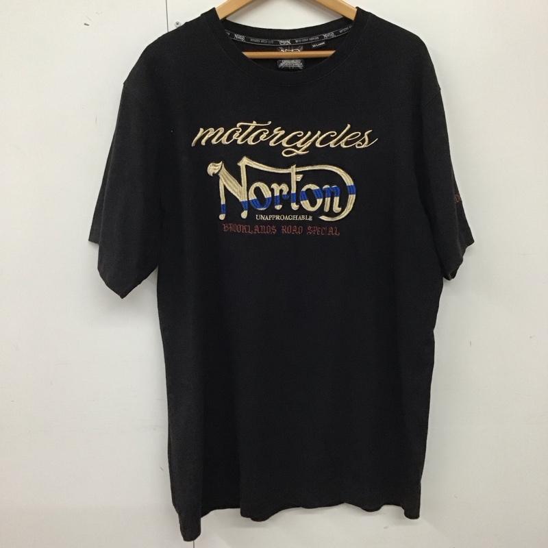 ノートン Norton Tシャツ 半袖 半袖カットソー プリントTシャツ クルーネックカットソー XXL ロゴ、文字 黒 / ブラック / black メンズ USED 古着 中古 10159617