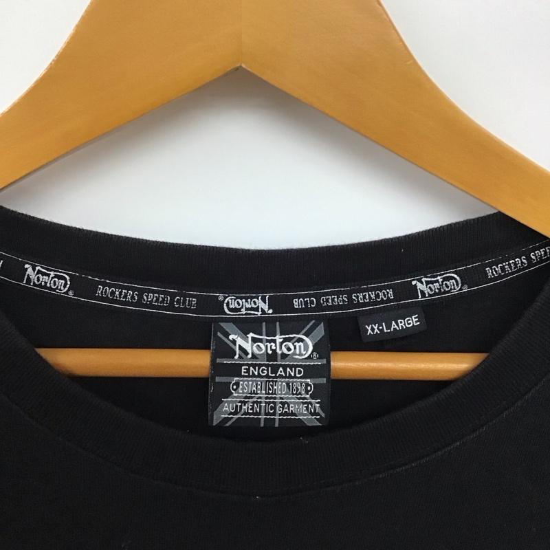 ノートン Norton Tシャツ 半袖 半袖カットソー プリントTシャツ クルーネックカットソー XXL ロゴ、文字 黒 / ブラック / black メンズ USED 古着 中古 10159617