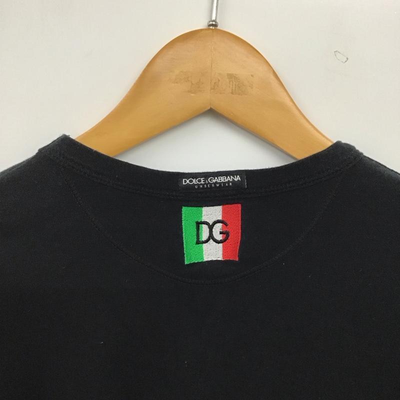 ドルチェアンドガッバーナ DOLCE&GABBANA Tシャツ 半袖 半袖カットソー 無地Tシャツ Vネックカットソー 3 無地 黒 / ブラック / black メンズ USED 古着 中古 10159620