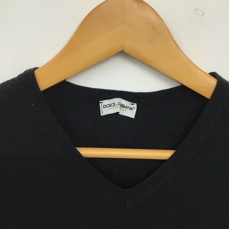 ドルチェアンドガッバーナ DOLCE&GABBANA Tシャツ 半袖 半袖カットソー 無地Tシャツ Vネックカットソー 3 無地 黒 / ブラック / black メンズ USED 古着 中古 10159620