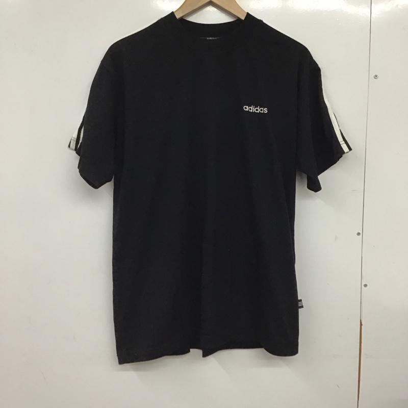 アディダス adidas Tシャツ 半袖 半袖カットソー プリントTシャツ クルーネックカットソー L ロゴ、文字 黒 / ブラック / black メンズ USED 古着 中古 10159632