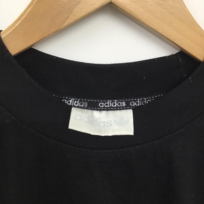 アディダス adidas Tシャツ 半袖 半袖カットソー プリントTシャツ クルーネックカットソー L ロゴ、文字 黒 / ブラック / black メンズ USED 古着 中古 10159632
