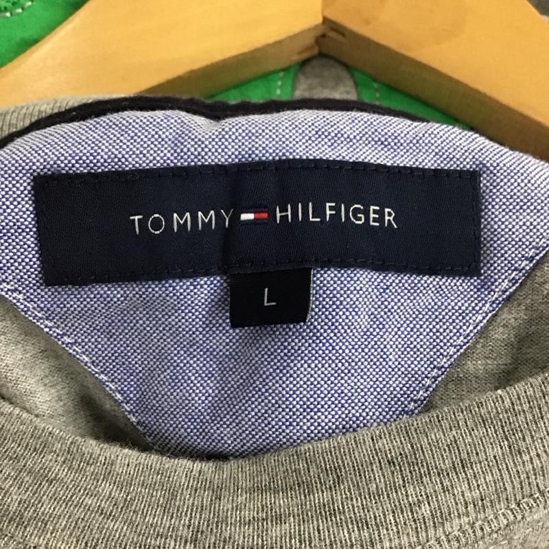 トミーヒルフィガー TOMMY HILFIGER Tシャツ 半袖 半袖カットソー プリントTシャツ クルーネックカットソー L ロゴ、文字 灰 / グレー / gray メンズ USED 古着 中古 10159633