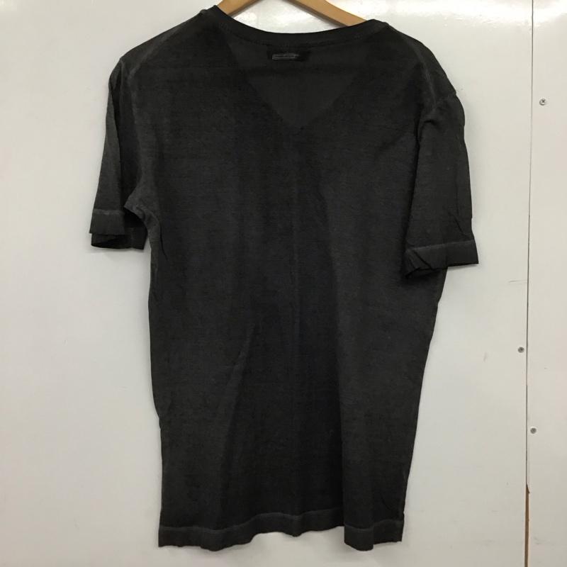 ディーゼル DIESEL Tシャツ 半袖 半袖カットソー プリントTシャツ Vネックカットソー M ロゴ、文字 ダークグレー / ダークグレー / メンズ USED 古着 中古 10159636