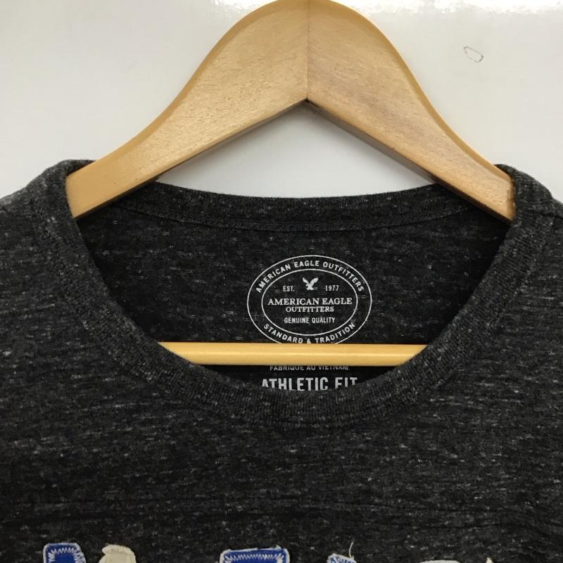 アメリカンイーグル AMERICANEAGLE Tシャツ 半袖 半袖カットソー プリントTシャツ クルーネックカットソー M ロゴ、文字 ダークグレー / ダークグレー / メンズ USED 古着 中古 10159637