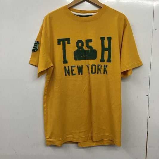 トミーヒルフィガー TOMMY HILFIGER Tシャツ 半袖 半袖カットソー プリントTシャツ クルーネックカットソー ロゴ、文字 黄 / イエロー / yellow メンズ USED 古着 中古 10159638