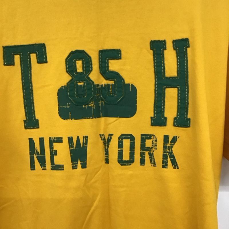 トミーヒルフィガー TOMMY HILFIGER Tシャツ 半袖 半袖カットソー プリントTシャツ クルーネックカットソー ロゴ、文字 黄 / イエロー / yellow メンズ USED 古着 中古 10159638