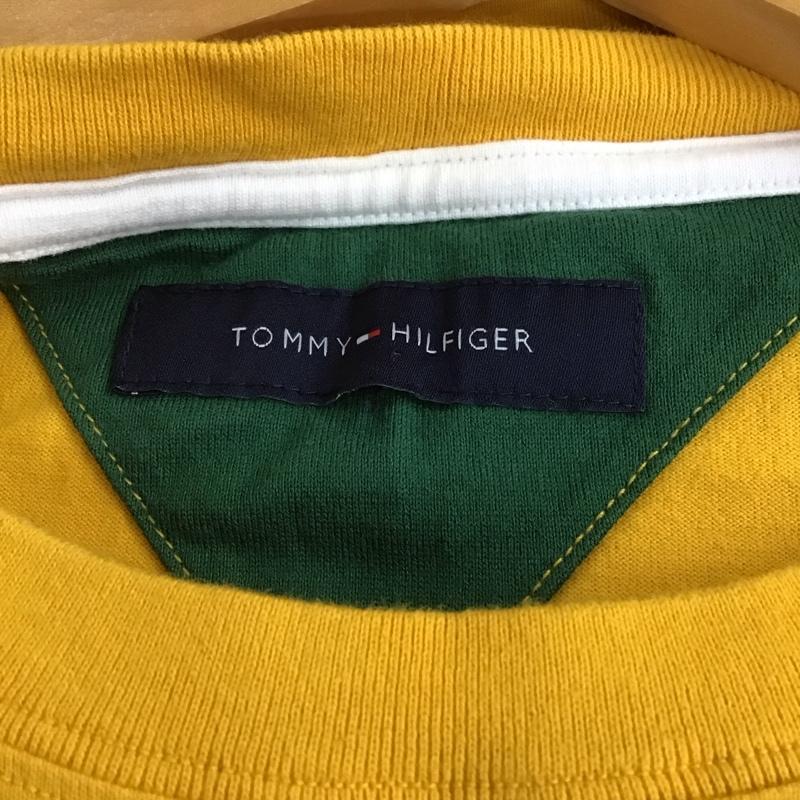 トミーヒルフィガー TOMMY HILFIGER Tシャツ 半袖 半袖カットソー プリントTシャツ クルーネックカットソー ロゴ、文字 黄 / イエロー / yellow メンズ USED 古着 中古 10159638