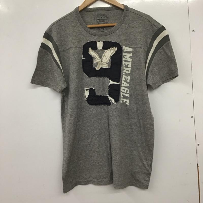 アメリカンイーグル AMERICANEAGLE Tシャツ 半袖 半袖カットソー プリントTシャツ クルーネックカットソー M ロゴ、文字 灰 / グレー / gray メンズ USED 古着 中古 10159639