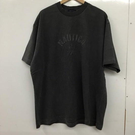 ノーティカ NAUTICA Tシャツ 半袖 半袖カットソー プリントTシャツ クルーネックカットソー L ロゴ、文字 ダークグレー / ダークグレー / メンズ USED 古着 中古 10159643