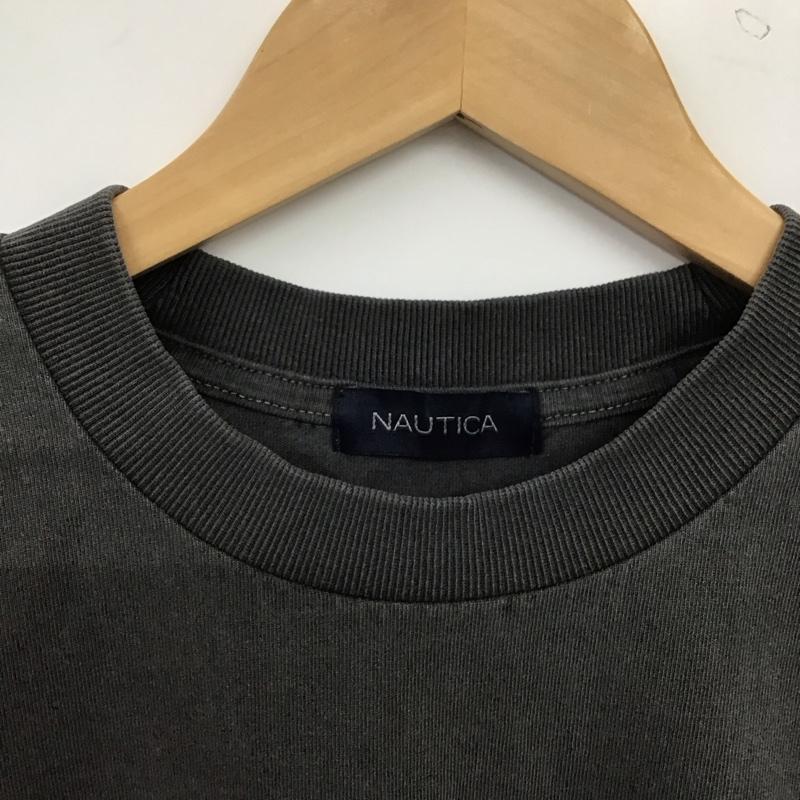 ノーティカ NAUTICA Tシャツ 半袖 半袖カットソー プリントTシャツ クルーネックカットソー L ロゴ、文字 ダークグレー / ダークグレー / メンズ USED 古着 中古 10159643