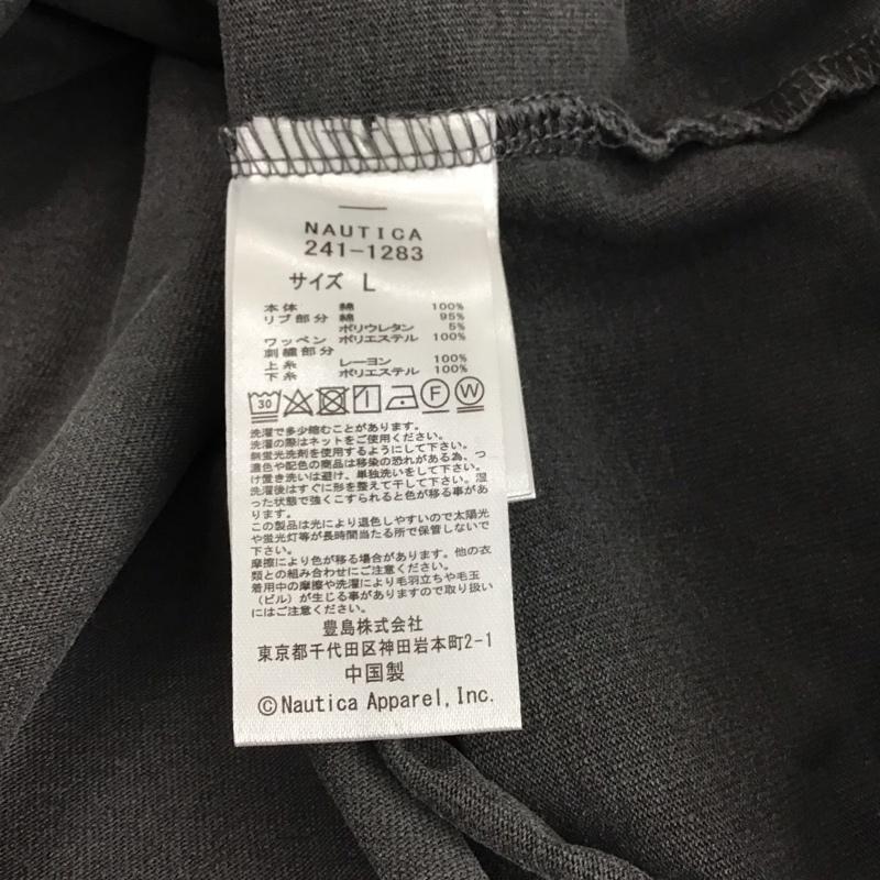 ノーティカ NAUTICA Tシャツ 半袖 半袖カットソー プリントTシャツ クルーネックカットソー L ロゴ、文字 ダークグレー / ダークグレー / メンズ USED 古着 中古 10159643