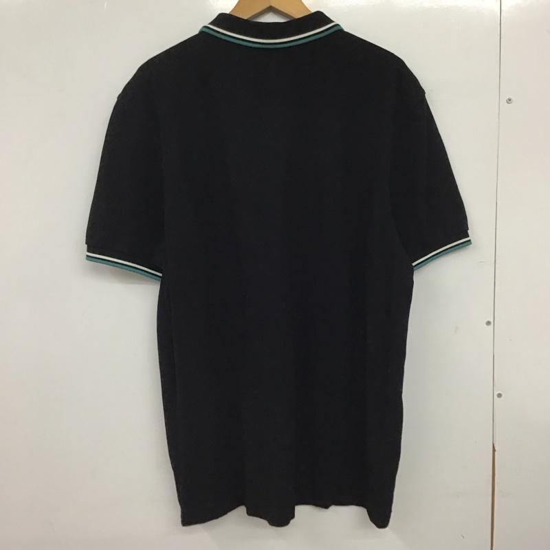 フレッドペリー FRED PERRY ポロシャツ 半袖 半袖ポロシャツ カラーシャツ 半袖カットソー XL ロゴ、文字 黒 / ブラック / black メンズ USED 古着 中古 10159645