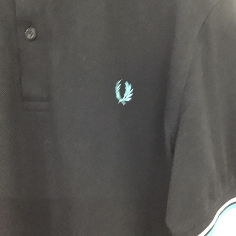 フレッドペリー FRED PERRY ポロシャツ 半袖 半袖ポロシャツ カラーシャツ 半袖カットソー XL ロゴ、文字 黒 / ブラック / black メンズ USED 古着 中古 10159645