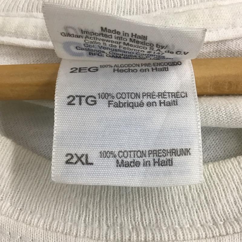 ギルダン GILDAN Tシャツ 半袖 半袖カットソー プリントTシャツ クルーネックカットソー XXL プリント アイボリー / アイボリー / メンズ USED 古着 中古 10159648