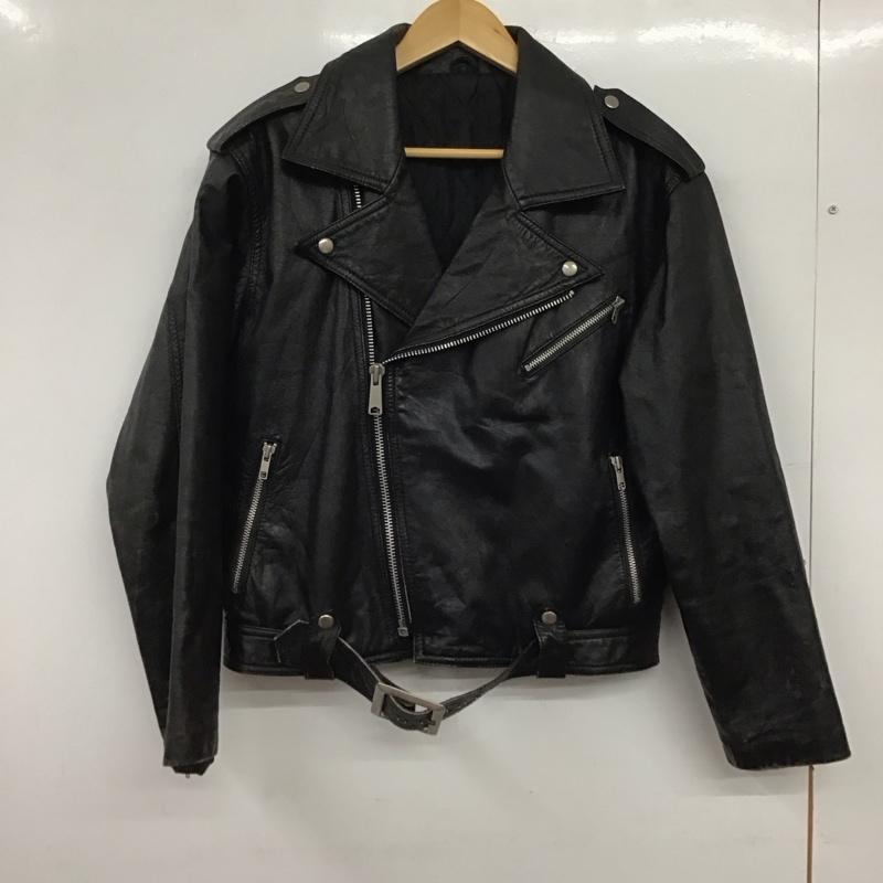 古着 USED ジャケット、上着 ジャンパー、ブルゾン レザーライダース アウター 古着 M 無地 黒 / ブラック / black メンズ USED 古着 中古 10159655