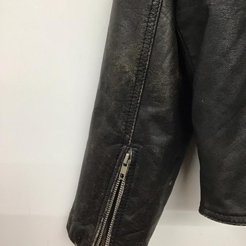 古着 USED ジャケット、上着 ジャンパー、ブルゾン レザーライダース アウター 古着 M 無地 黒 / ブラック / black メンズ USED 古着 中古 10159655