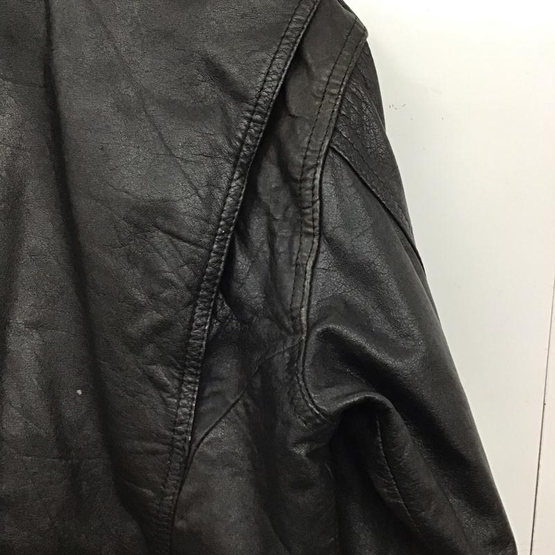 古着 USED ジャケット、上着 ジャンパー、ブルゾン レザーライダース アウター 古着 M 無地 黒 / ブラック / black メンズ USED 古着 中古 10159655