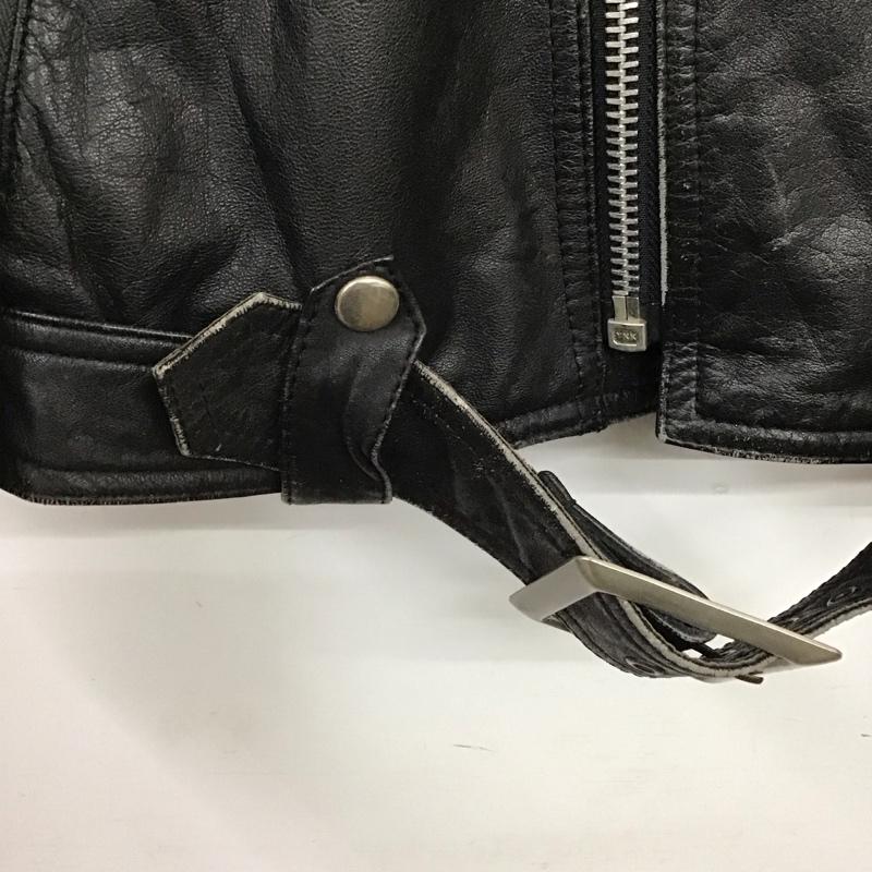 古着 USED ジャケット、上着 ジャンパー、ブルゾン レザーライダース アウター 古着 M 無地 黒 / ブラック / black メンズ USED 古着 中古 10159655