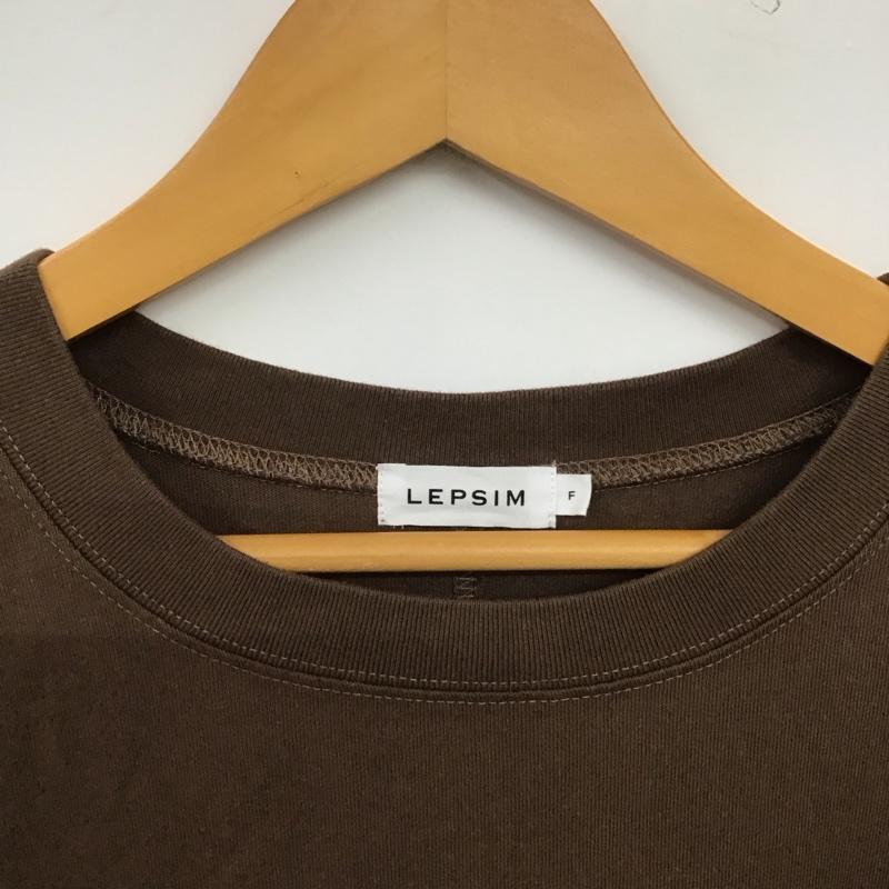 レプシィム LEPSIM Tシャツ 半袖 半袖カットソー プリントTシャツ クルーネックカットソー M ロゴ、文字 茶 / ブラウン / brown レディース USED 古着 中古 10159657