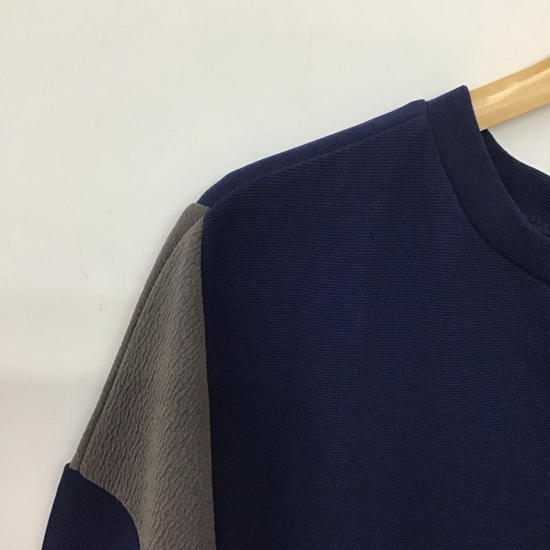 チャオパニック CIAOPANIC ワンピース ロングスカート 長袖ロングワンピース フレアスカート FREE プリント 紺 / ネイビー / navy X 灰 / グレー / gray レディース USED 古着 中古 10159659