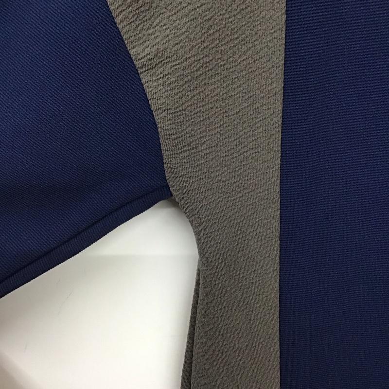 チャオパニック CIAOPANIC ワンピース ロングスカート 長袖ロングワンピース フレアスカート FREE プリント 紺 / ネイビー / navy X 灰 / グレー / gray レディース USED 古着 中古 10159659