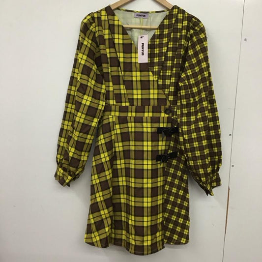 PUNYUS PUNYUS ワンピース ロングスカート 長袖ミニワンピース チェックワンピース 2 チェック 黄 / イエロー / yellow レディース USED 古着 中古 10159660