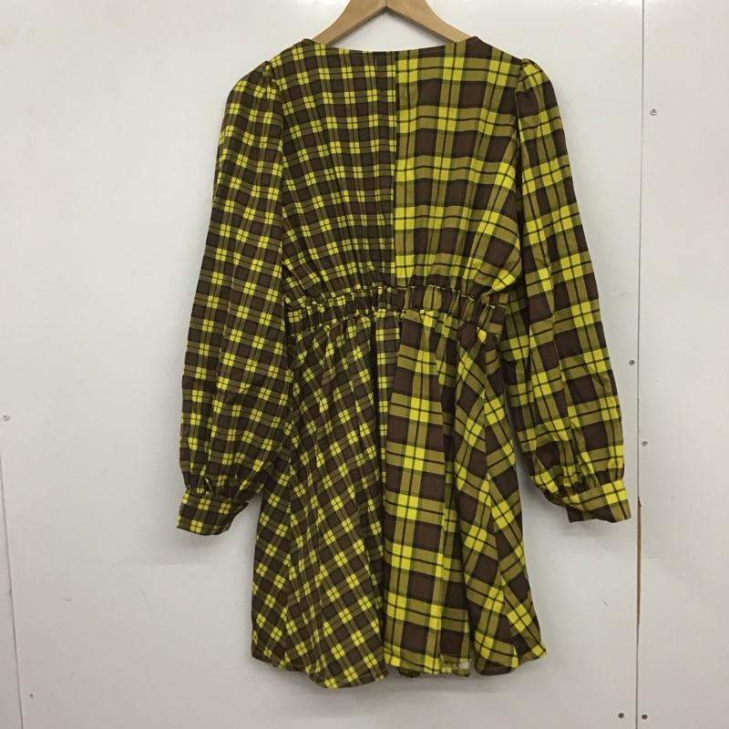 PUNYUS PUNYUS ワンピース ロングスカート 長袖ミニワンピース チェックワンピース 2 チェック 黄 / イエロー / yellow レディース USED 古着 中古 10159660