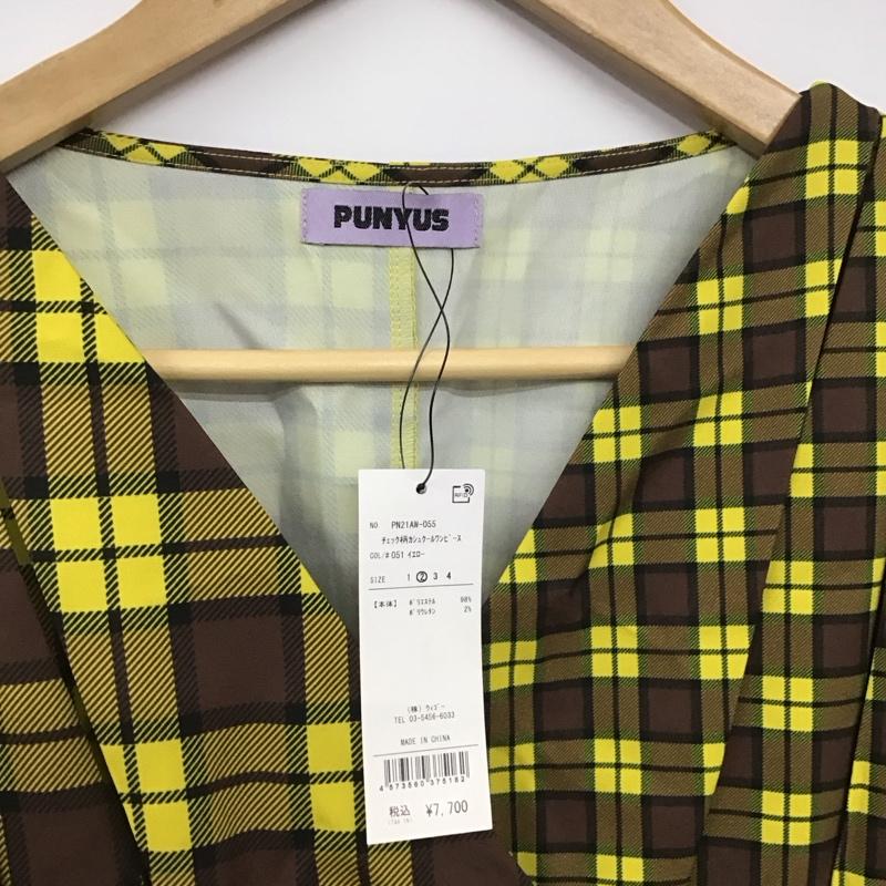PUNYUS PUNYUS ワンピース ロングスカート 長袖ミニワンピース チェックワンピース 2 チェック 黄 / イエロー / yellow レディース USED 古着 中古 10159660