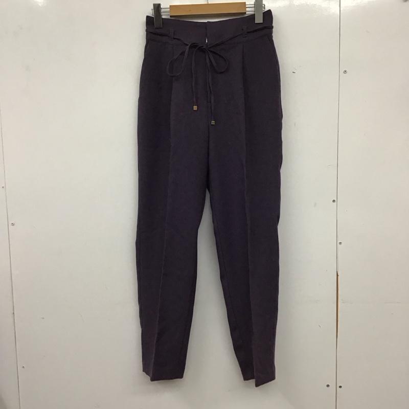 インデックス index パンツ スラックス スラックスパンツ ワイドパンツ センタータックパンツ M 無地 紫 / パープル / purple レディース USED 古着 中古 10159668