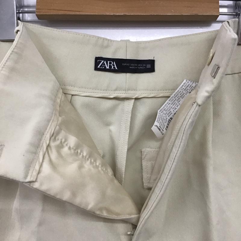ザラ ZARA パンツ スラックス ワイドパンツ スラックス XS 無地 アイボリー / アイボリー / レディース USED 古着 中古 10159674